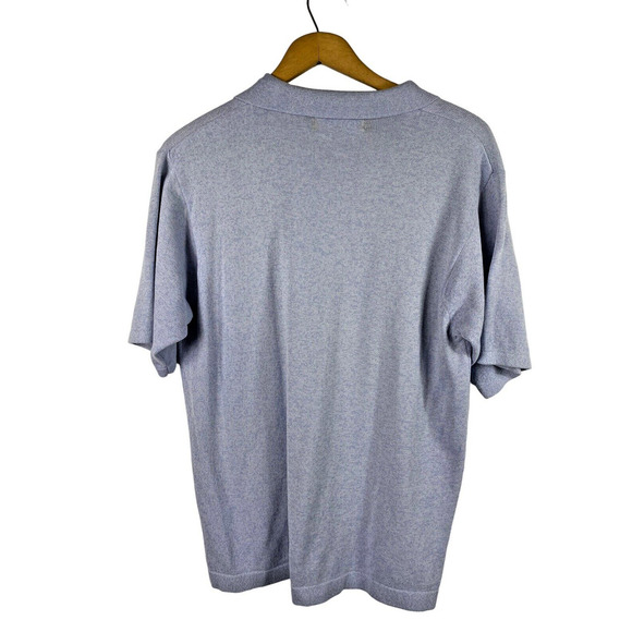Brandini Knit Polo Shirt Medium Mens Light Blue Yachting Academia Sailing Style - Picture 3 of 5